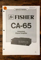 Fisher CA-65 Amplifier Service Manual *Original*