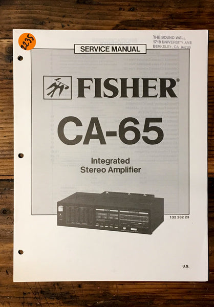 Fisher CA-65 Amplifier Service Manual *Original*