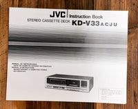 JVC KD-V33 Cassette  Owners / User Manual *Original*