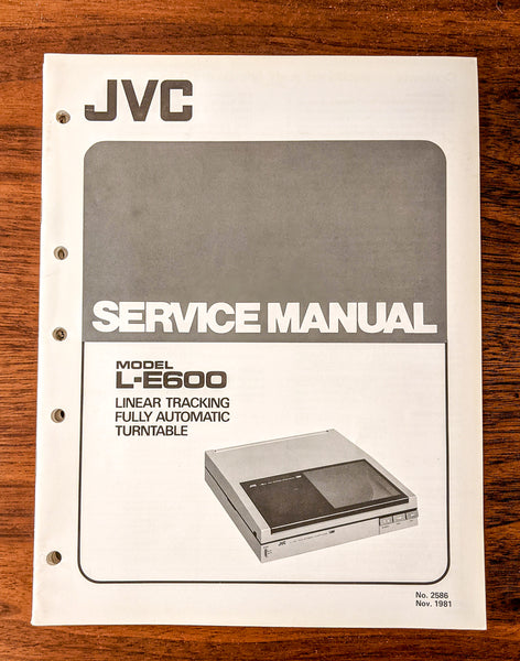 JVC L-E600 Record Player / Turntable Service Manual *Original*