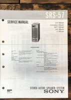 Sony SRS-57 Speaker  Service Manual *Original*