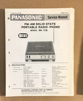Panasonic SG-719 Radio / Record Player   Service Manual *Original*