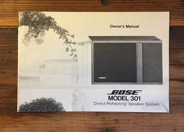 Bose Model 301 Speaker User / Owners Manual *Original*