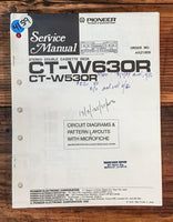 Pioneer CT-W630R CT-W530R Cassette Deck  Service Manual *Original*