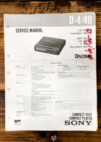 Sony D-4 D-40 CD Player / Discman  Service Manual *Original*