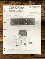 Kenwood KRC-540 KRC-550 Car Radio  Service Manual *Original*