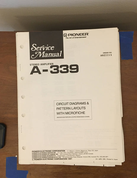 Pioneer A-339 Amplifier Service Manual *Original*