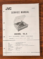 JVC VL-5 Record Player / Turntable Service Manual *Original* #2