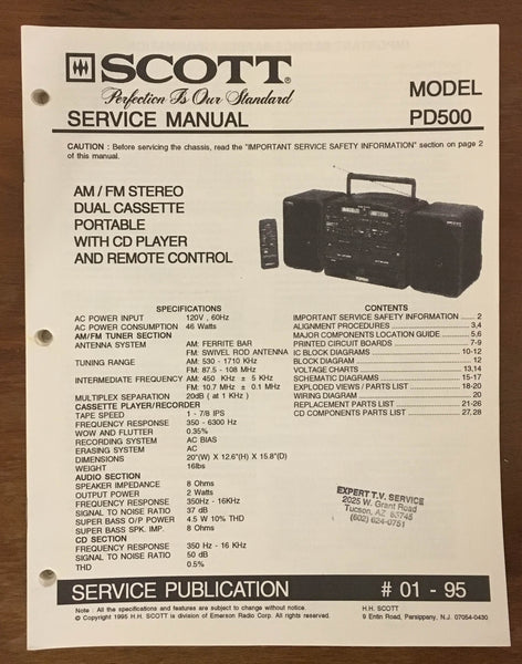 Scott PD500 RADIO STEREO  Service Manual *Original*