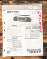 Sony CFS-W505 Radio / Boombox  Service Manual *Original*