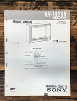 Sony KV-1926R TV  Service Manual *Original*