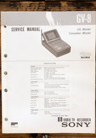 Sony GV-8 Video 8 Cassette Player  Service Manual *Original*