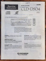 Pioneer CLD-D504 CD LD LDV Player  Owners / User Manual *Original*