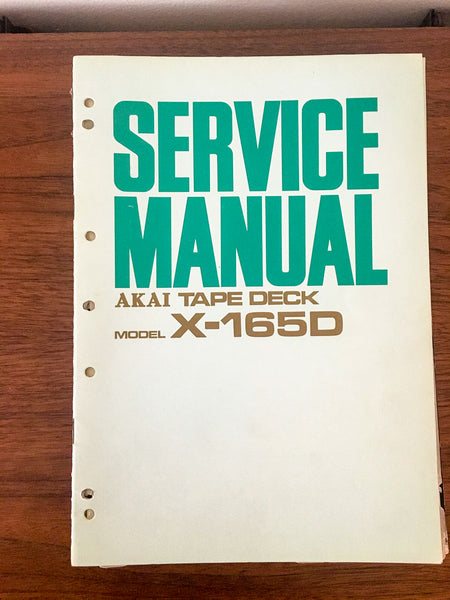 Akai X-165D Reel to Reel Service Manual *Original*