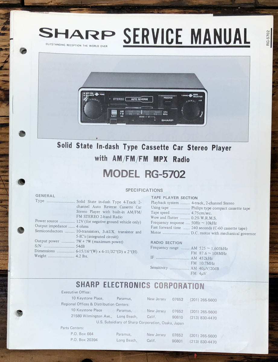 Car Stereo Service Manual *Original* – Vintage Audio Store - Vintage ...