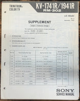 Sony KV-1741R KV-1941R TV  Service Manual *Original*