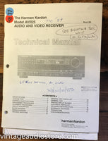 Harman Kardon AVR25 AVR-25   Service Manual *Original*