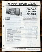 Sharp CD-C406 C406C CP-C406 Stereo Service Manual *Original*