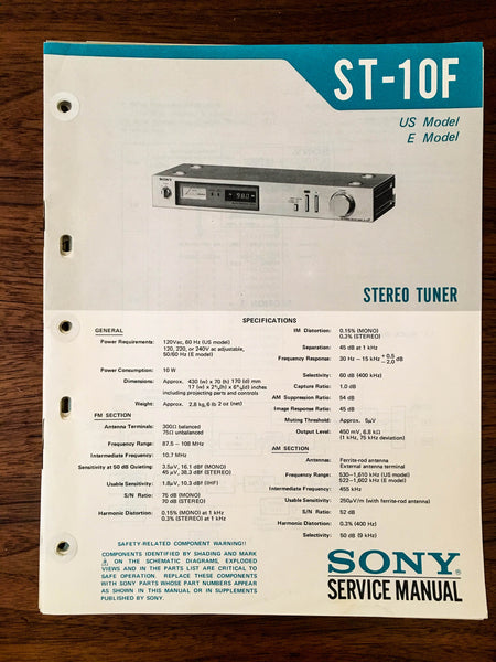 Sony ST-10F TUNER Service Manual *Original*