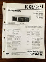 Sony TC-C5 TC-C521 Cassette Service Manual *Original*