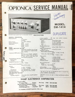 Sharp Optonica SM-1414 Integrated Amplifier Service Manual *Original*