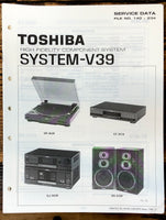 Toshiba System-V39 Stereo Service Manual *Original*