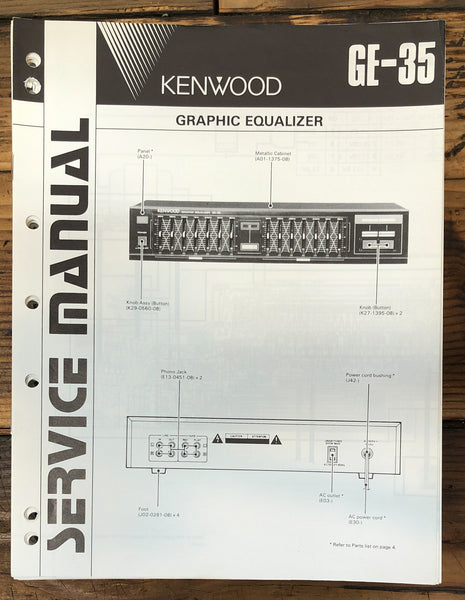 Kenwood GE-35 Graphic Equalizer  Service Manual *Original*