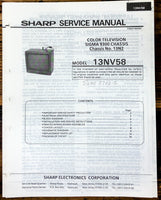 Sharp 13NV58 TV / Television Service Manual *Original*
