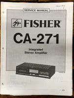 Fisher CA-271 Amplifier  Service Manual *Original*