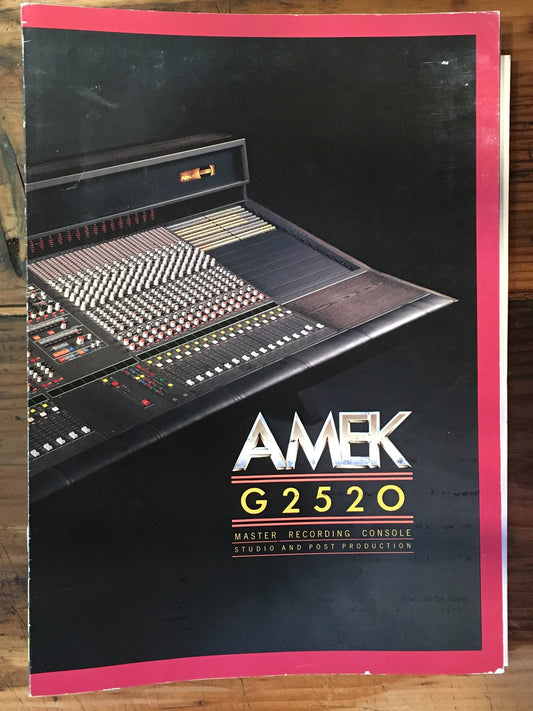 Amek G2520 G 2520 Mixer 24pg System Overview Brochure *Original*
