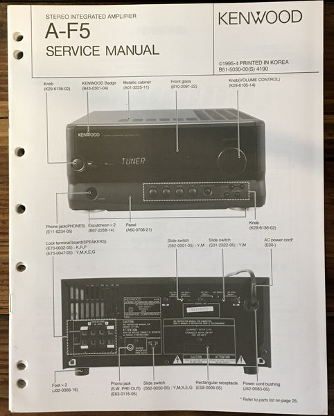 Kenwood A-F5 Amplifier Service Manual *Original*