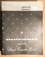 Marantz Model 5200 Cassette Service Manual *Original*