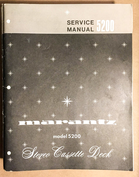 Marantz Model 5200 Cassette Service Manual *Original*