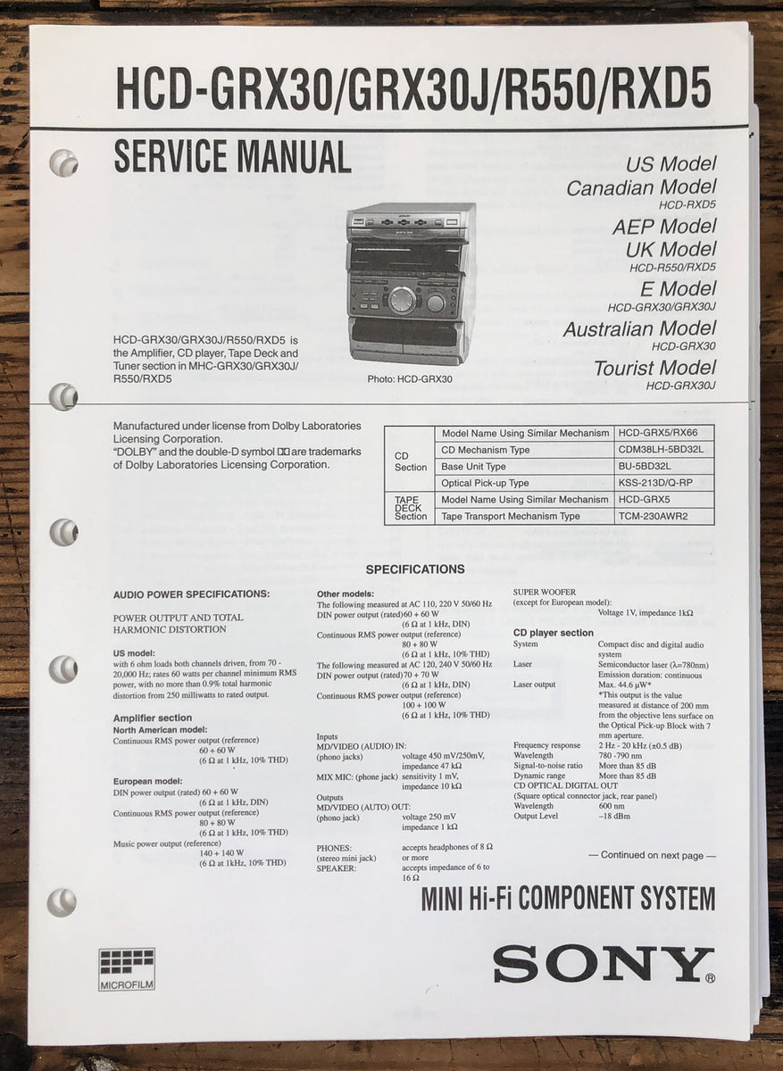 Stereo Service Manual *Original* – Vintage Audio Store - Vintage ...