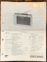 Sony WA-33   Service Manual *Original*