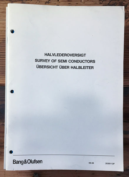 B&O Bang Olufsen Survey of Semi Conductors  Service Manual *Original* #2