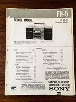 Sony FH-5 Component Stereo Service Manual *Original*