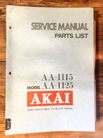 Akai AA-1115 AA-1125 Amplifier Service Manual *Original*