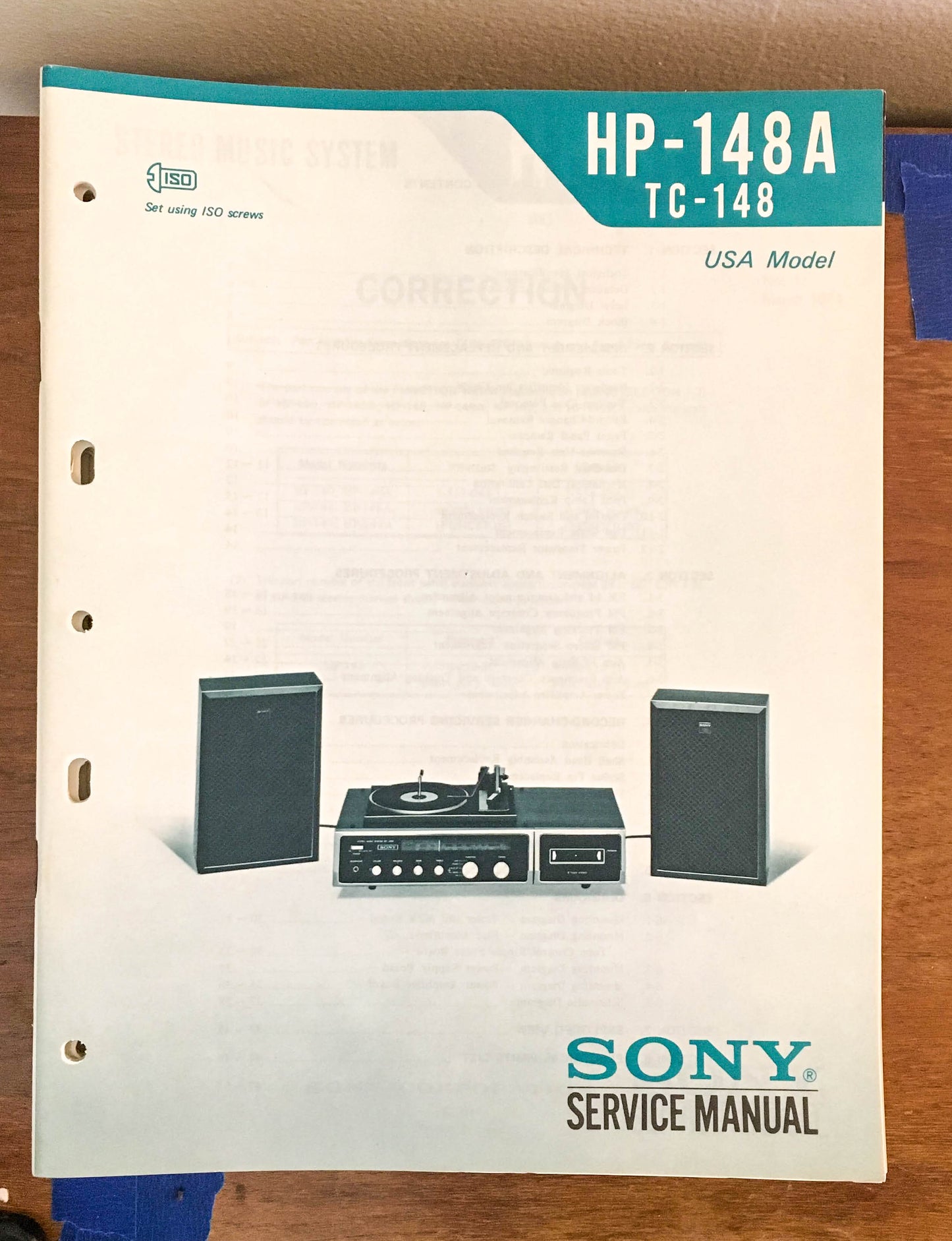 Sony HP-148A TC-148 Stereo Music System Service Manual *Original*