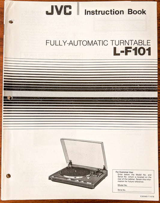 JVC L-F101 Record Player / Turntable Owners Manual *Original*