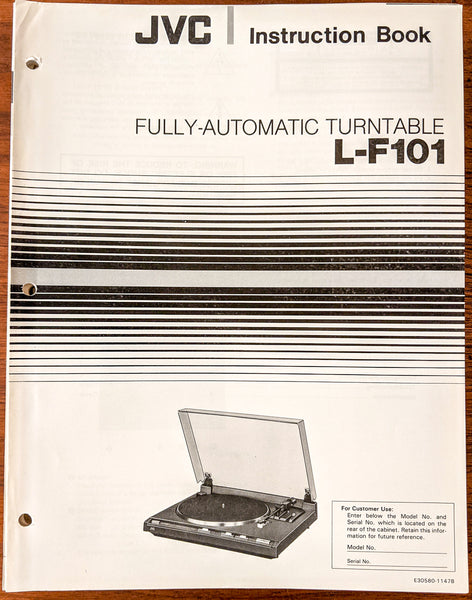 JVC L-F101 Record Player / Turntable Owners Manual *Original*