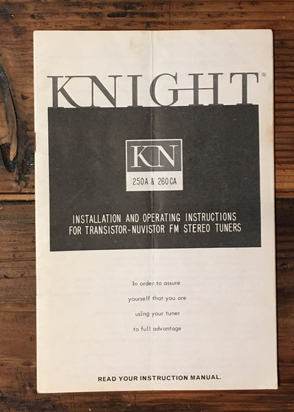 Knight KN 250 A /  260 CA Tuner Service Manual *Original*