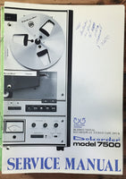 Dokorder Model 7500 Reel to Reel Service Manual *Original*