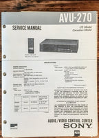 Sony AVU-270 AV Control Center  Service Manual *Original*