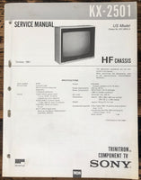 Sony KX-2501 TV / Television  Service Manual *Original*