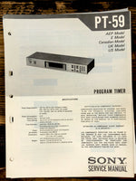 Sony PT-59 Timer  Service Manual *Original*