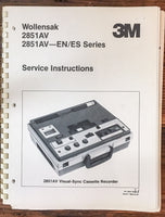 3M / Wollensak 2851AV 2851 AV EN ES Series  Cassette  Service Manual *Orig* #2