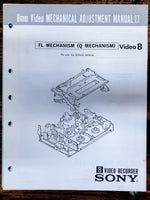 Sony 8mm Video Adjustment Manual II FL Q Mech Video 8  Service Manual *Orig*