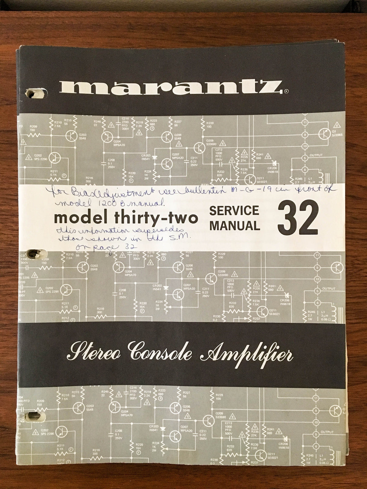 Marantz Model 32 Preamp / Preamplifier Service Manual *Original*