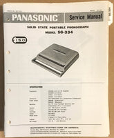 Panasonic SG-334 Radio / Record Player   Service Manual *Original*